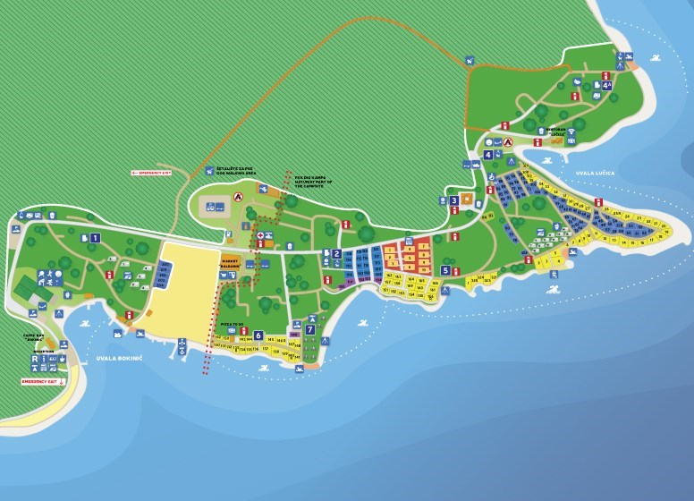 Map of a campsite on the island of Cres